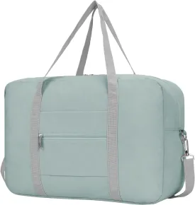 Foldable Airplane Cabin Bag Unisex Duffle Tote Bag with Shoulder Strap Lightweight Carry-on Bag With Trolley Strap (Mint Green)
