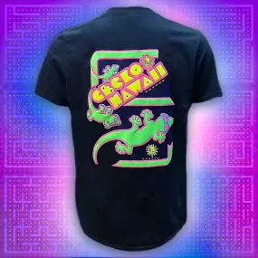 Gecko Arcade Black Beach Tee