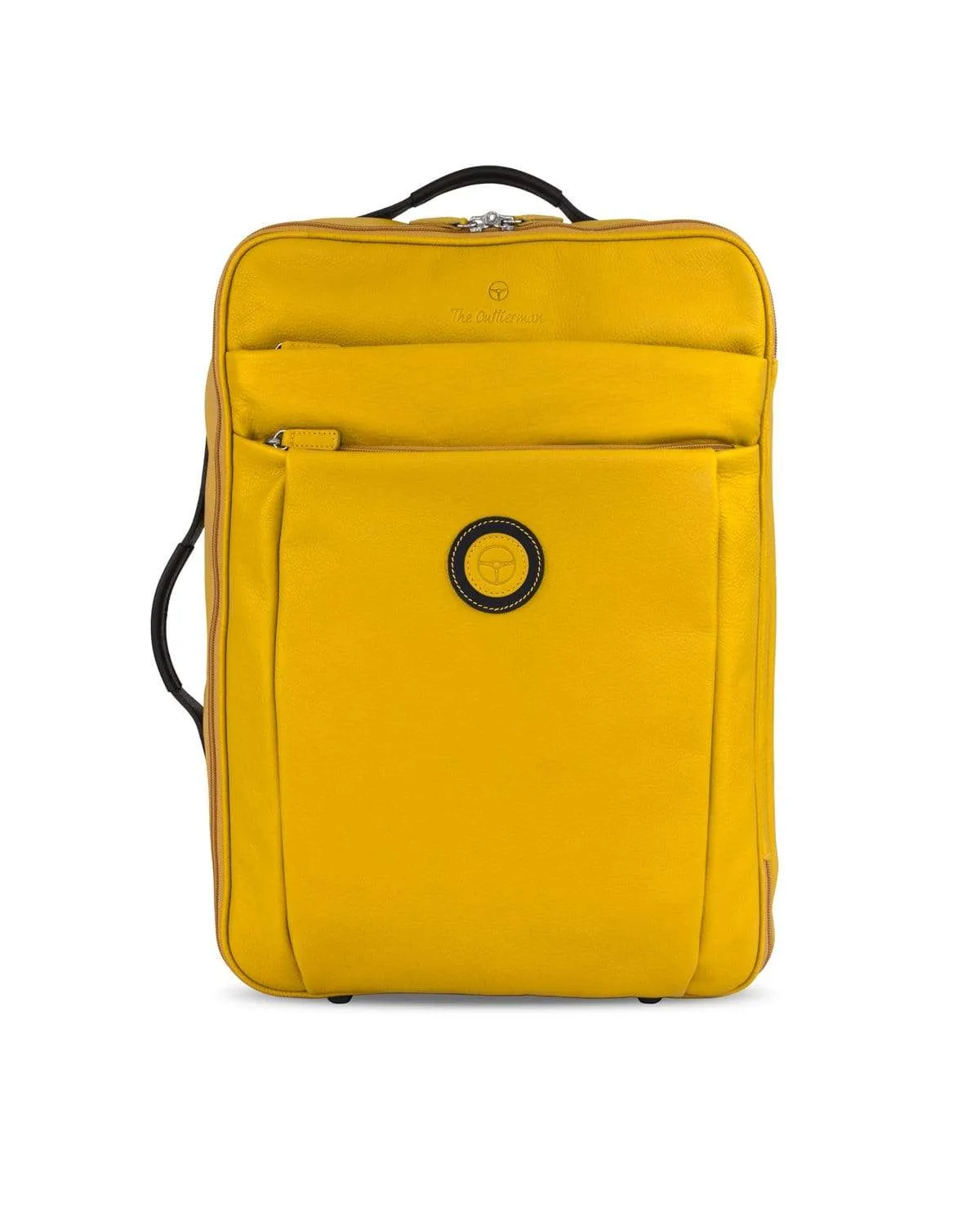 GLOBETROTTER - Full-grain Leather Trolley Bag - Yellow/Black