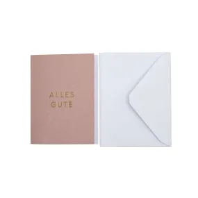 Greeting card, "Alles Gute" with envelope