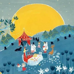 Greeting Card Square Moon Party