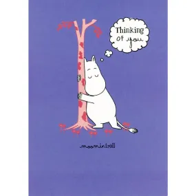 Greeting Card Thinking Of You Moomintroll Hugging A Tree