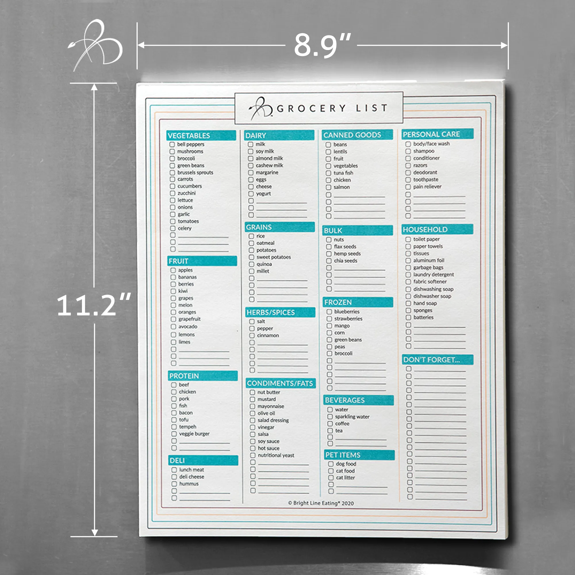 Grocery Shopping List   Meal Planner Combo
