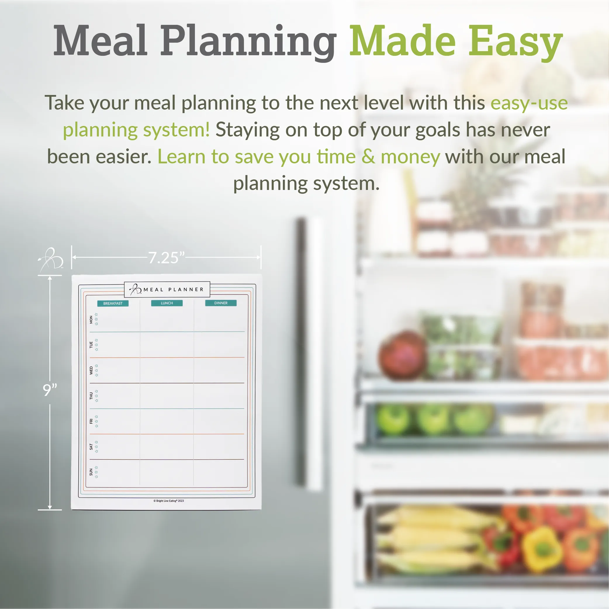 Grocery Shopping List   Meal Planner Combo