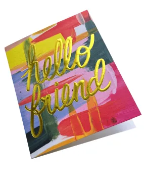 Hello Friend Raised Lettering Card