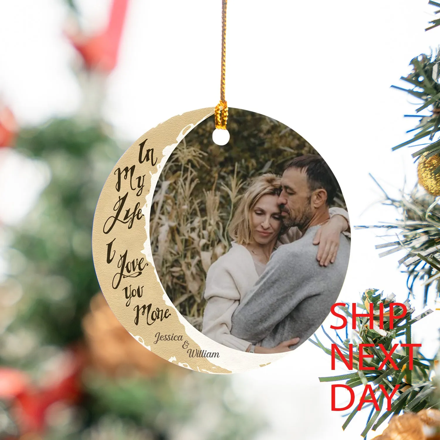 I Love You More Ceramic Circle Ornament