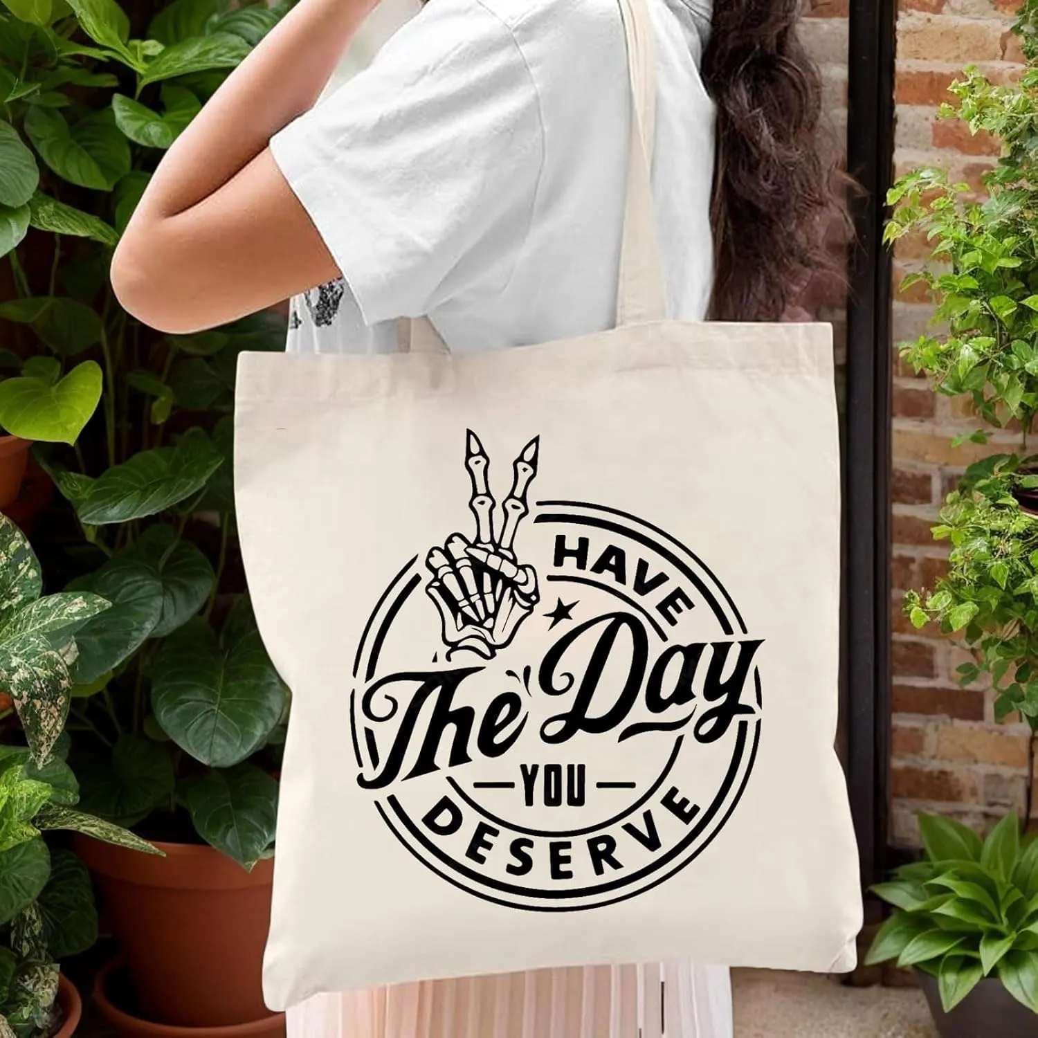 Inspirational Canvas Tote Bag with Pattern for Women Sturdy Canvas Tote Bag for Vacation,Shopping,Grocery