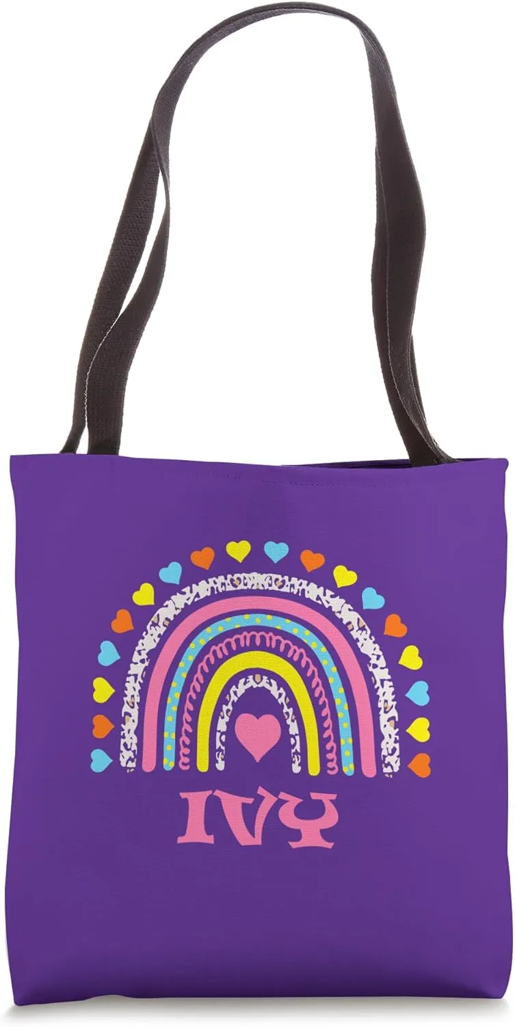 Ivy Cute Colorful Rainbow Design for Girls Name Ivy Tote Bag