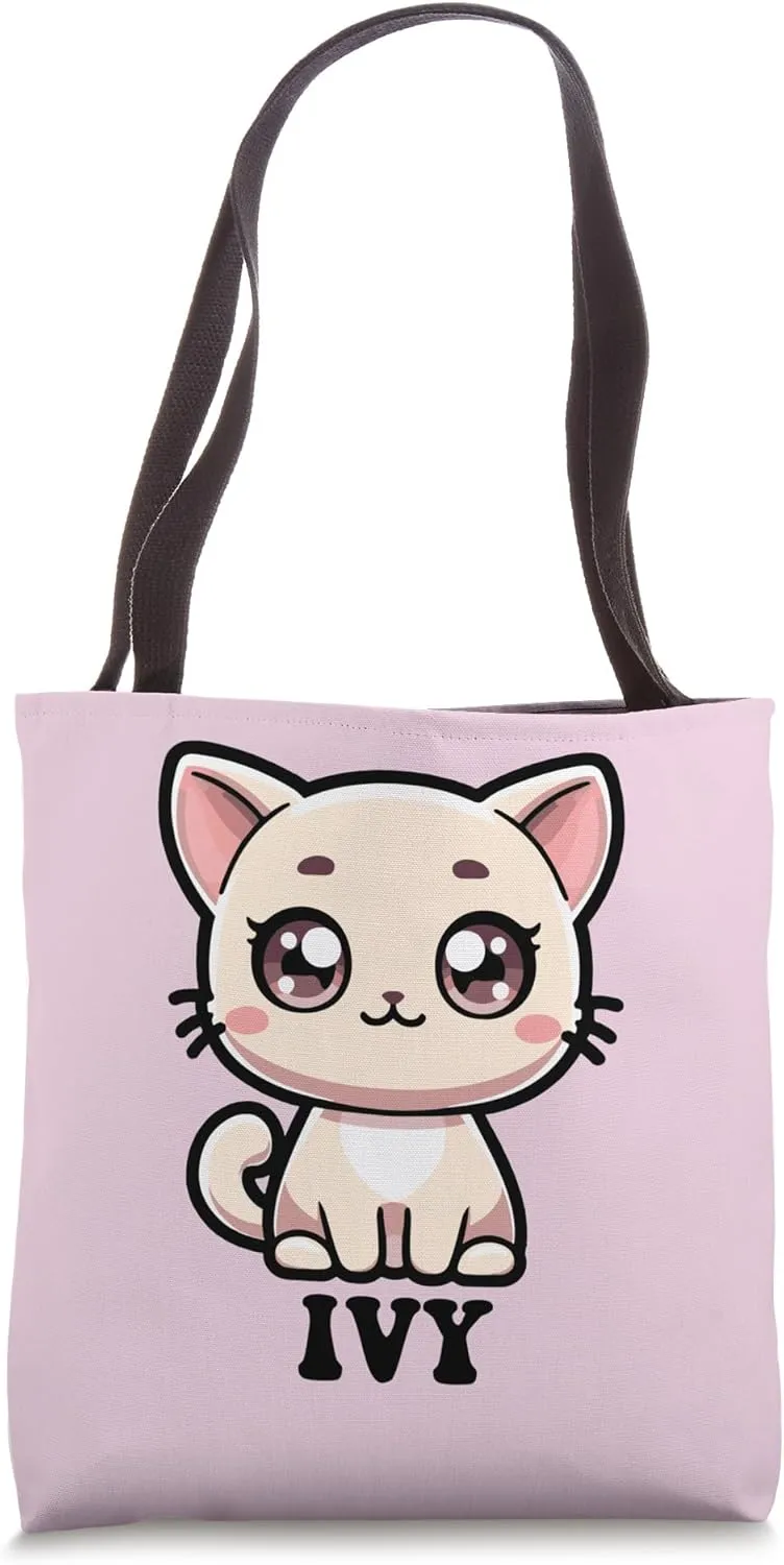 Ivy Cute Kitty Cat Design for Girls Name Ivy Tote Bag