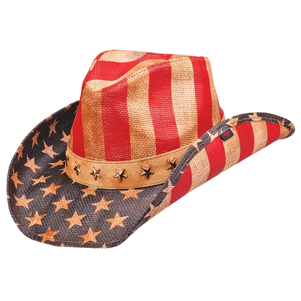 Justice Red White Blue USA Cowboy Hat by Peter Grimm - Bourbon Cowgirl