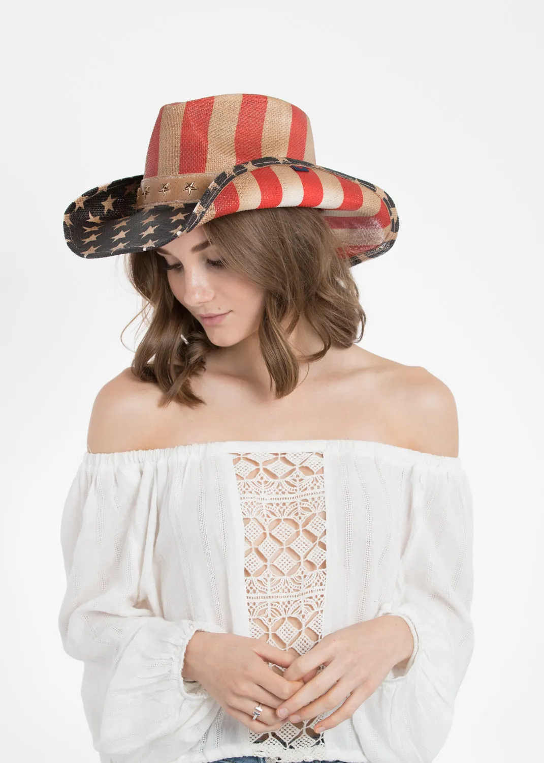 Justice Red White Blue USA Cowboy Hat by Peter Grimm - Bourbon Cowgirl