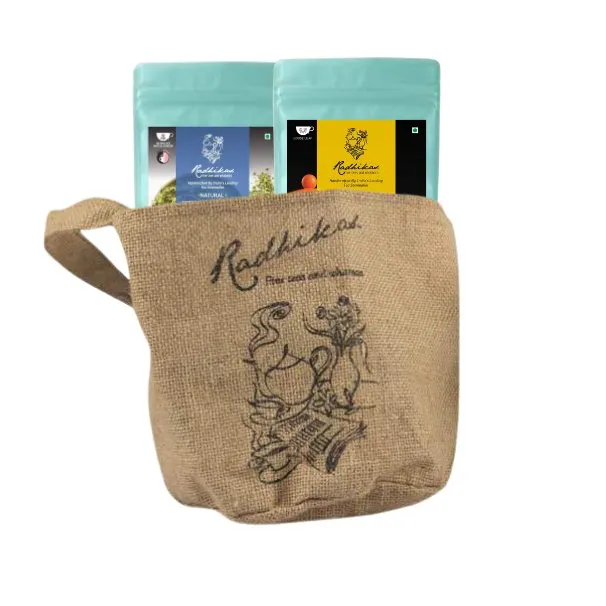 Jute Bag Tea Takeaway- Matcha and Butterfly Green Tea Gift Set