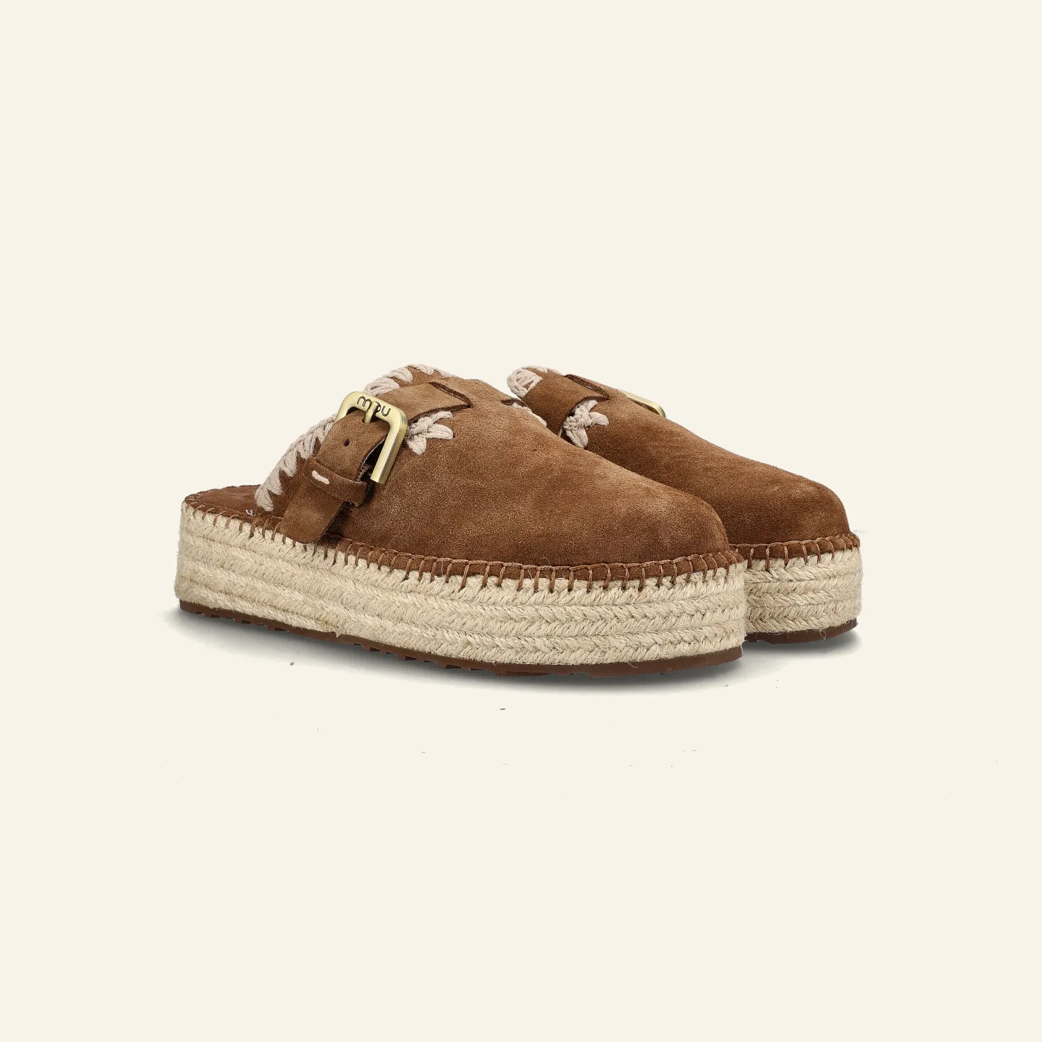 JUTE CLOG SUEDE | Nut Brown