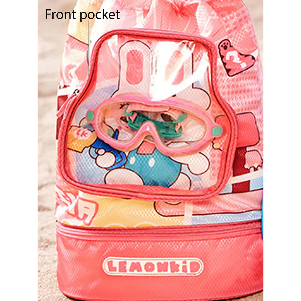 Kids Pink Rabbit Face, Waterproof Swimming Bag/ Beach Bag.
