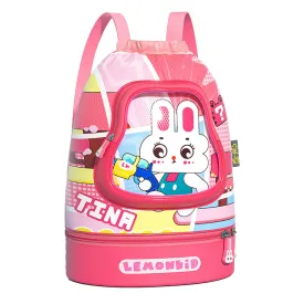 Kids Pink Rabbit Face, Waterproof Swimming Bag/ Beach Bag.