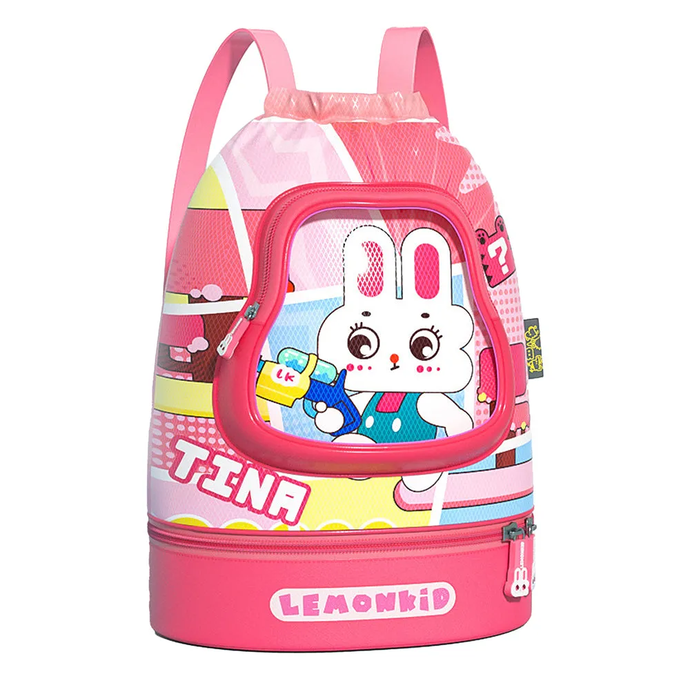 Kids Pink Rabbit Face, Waterproof Swimming Bag/ Beach Bag.