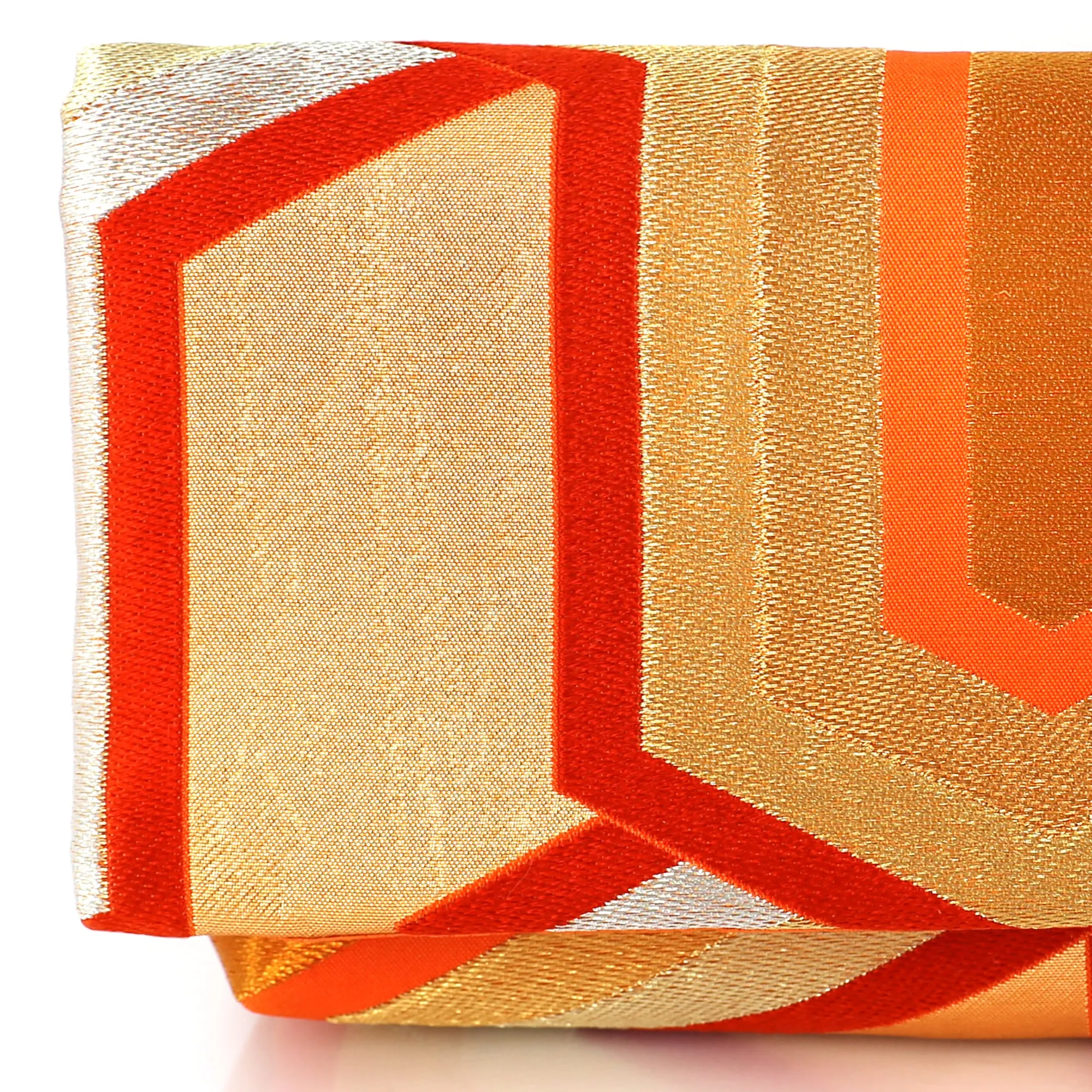 Kimono Obi Envelope Clutch Bag in Bishamon Pattern | Upcycled Kimono Obi Silk