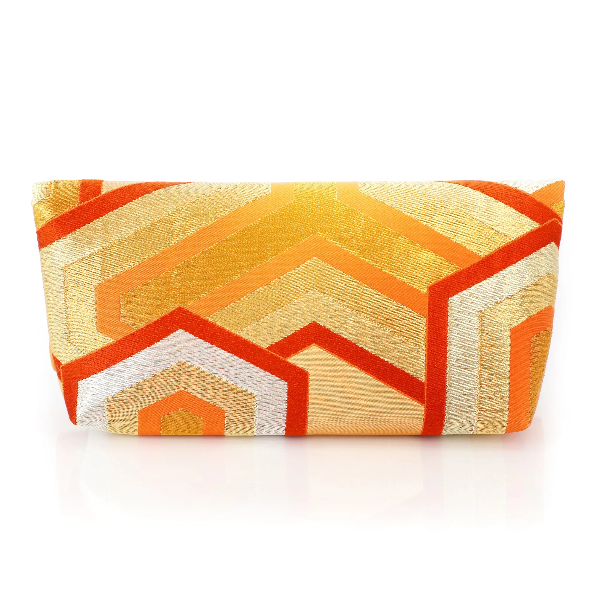 Kimono Obi Envelope Clutch Bag in Bishamon Pattern | Upcycled Kimono Obi Silk