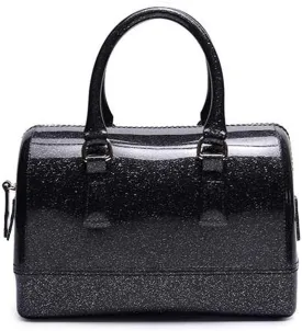 Ladies Summer Transparent Handbag Jelly Boston Shoulder Bag Candy Color Purses
