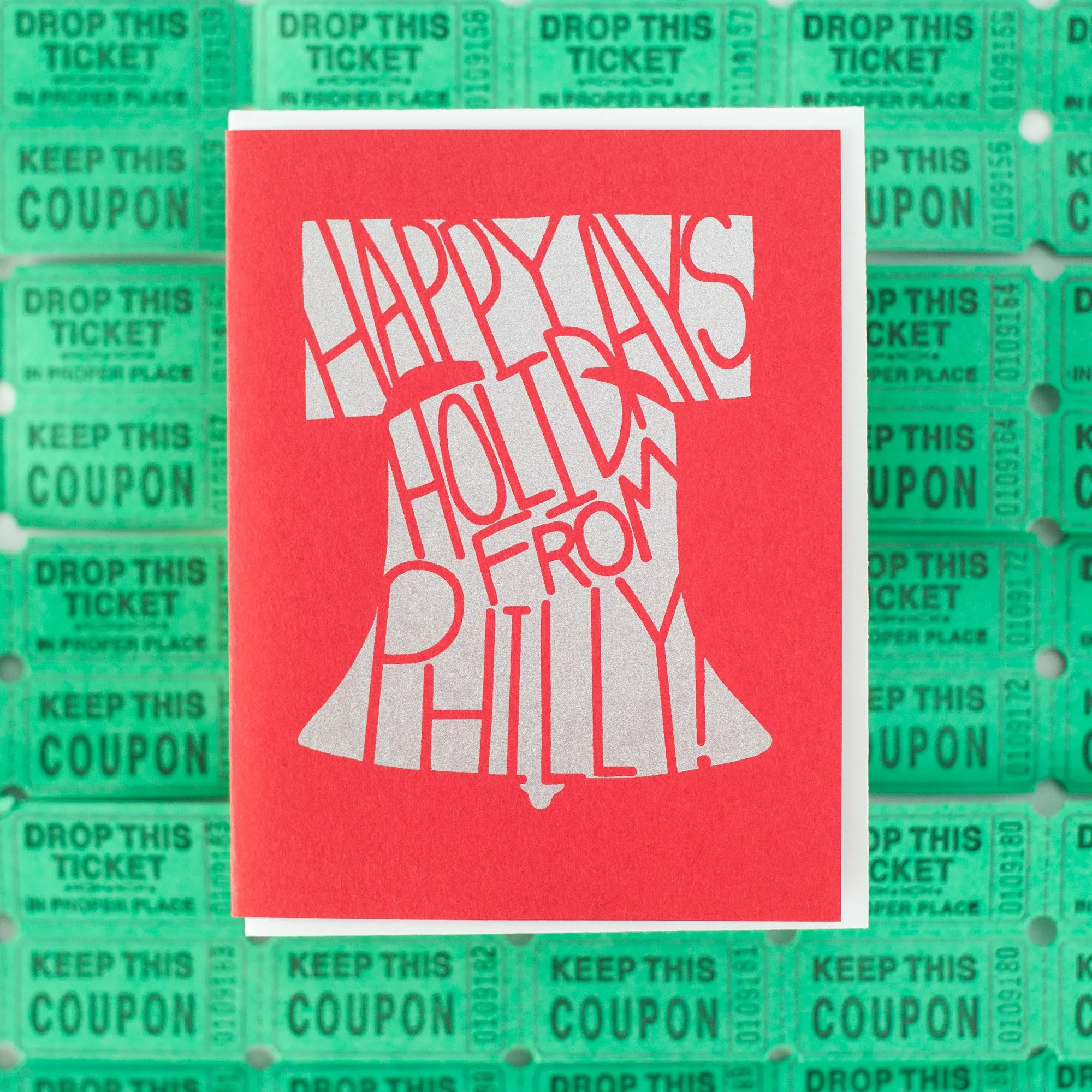 Liberty bell card, happy holidays from Philadelphia, Philly greeting card