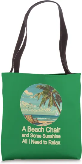 Life Is Really Good Coconut Palm Trees Retro Tropical Summer Tote Bag