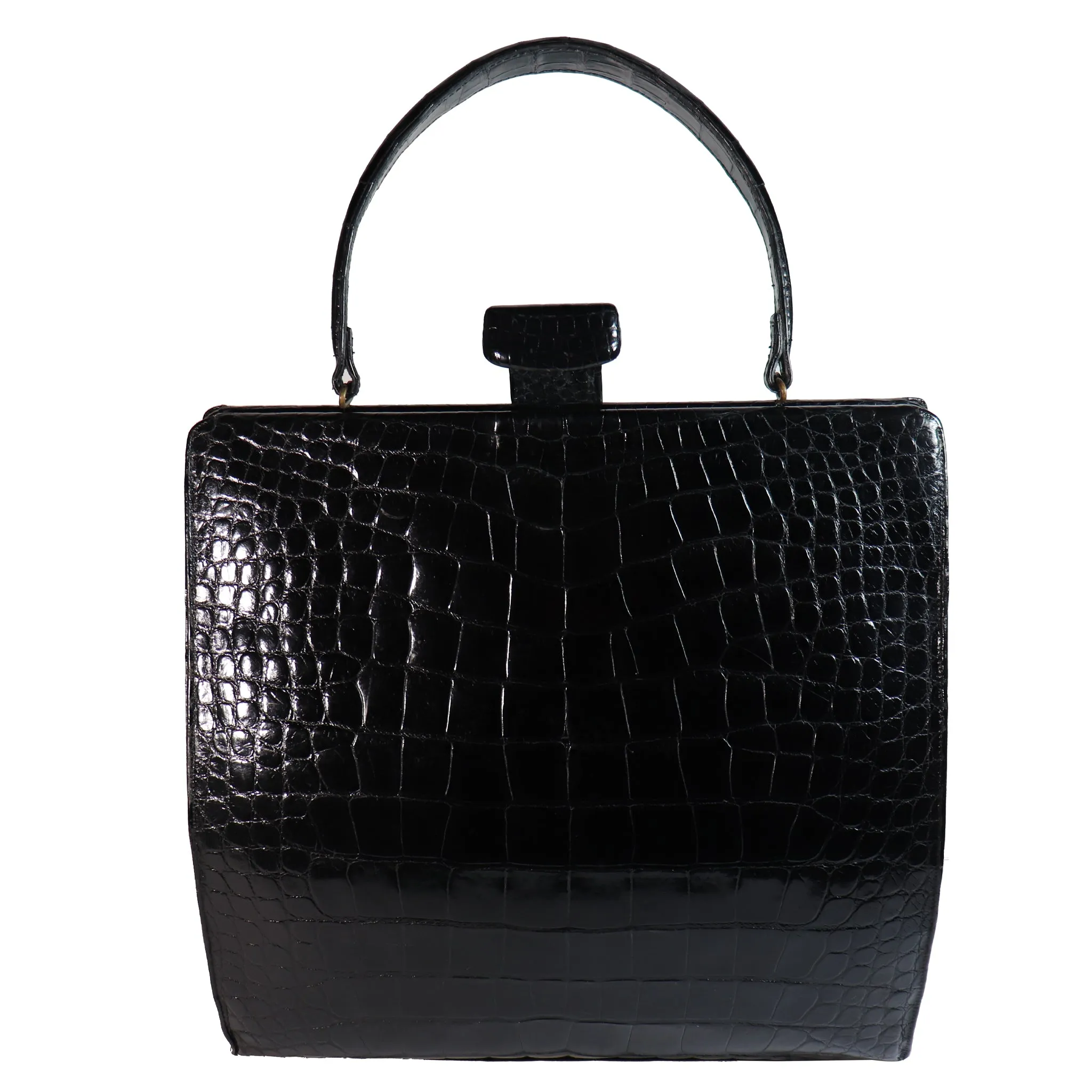 Lucille de Paris Large Crocodile Top Handle Bag