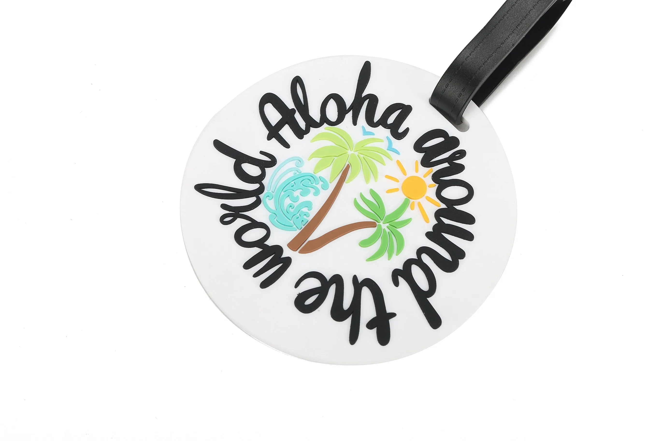 Luggage Tag Aloha Around the World White