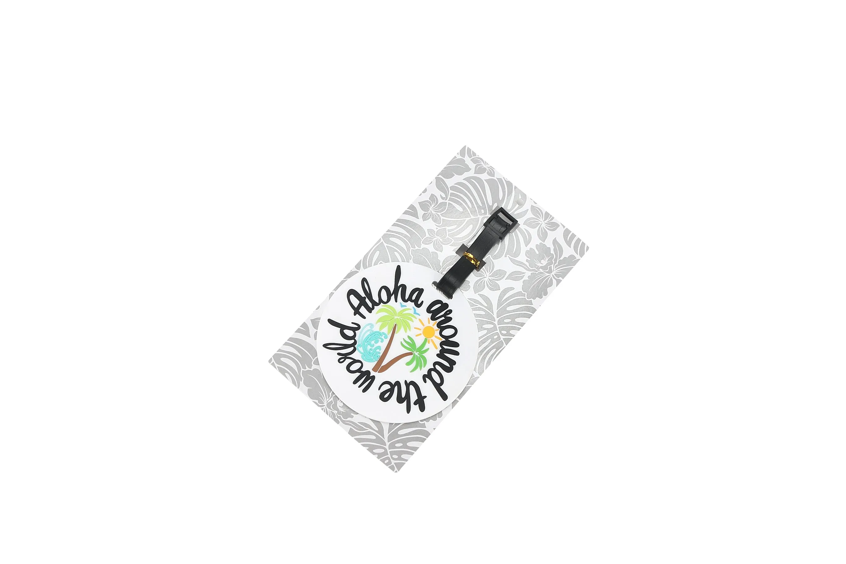Luggage Tag Aloha Around the World White