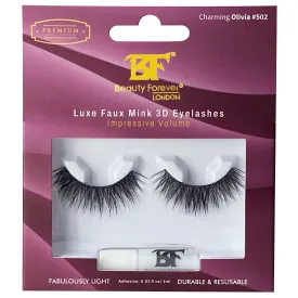 Luxe Faux Mink 3D Eyelashes - Charming Oilvia #502 (Impressive Volume)