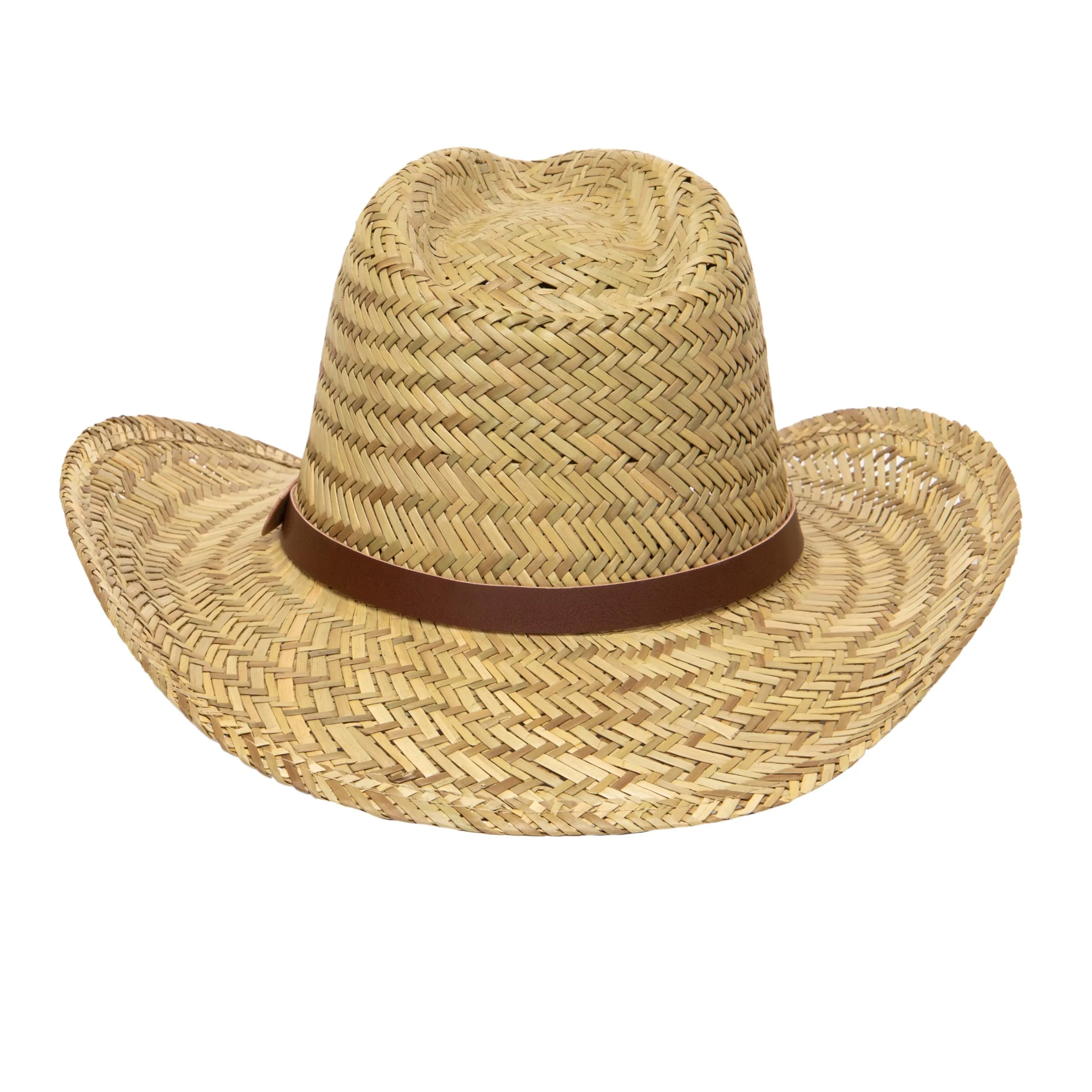 Men's Woven Rush Straw Cowboy With Pu Band