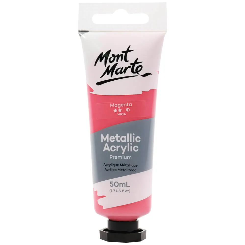 Metallic Acrylic Paint Premium 50ml (1.7 US fl.oz) Tube - Magenta