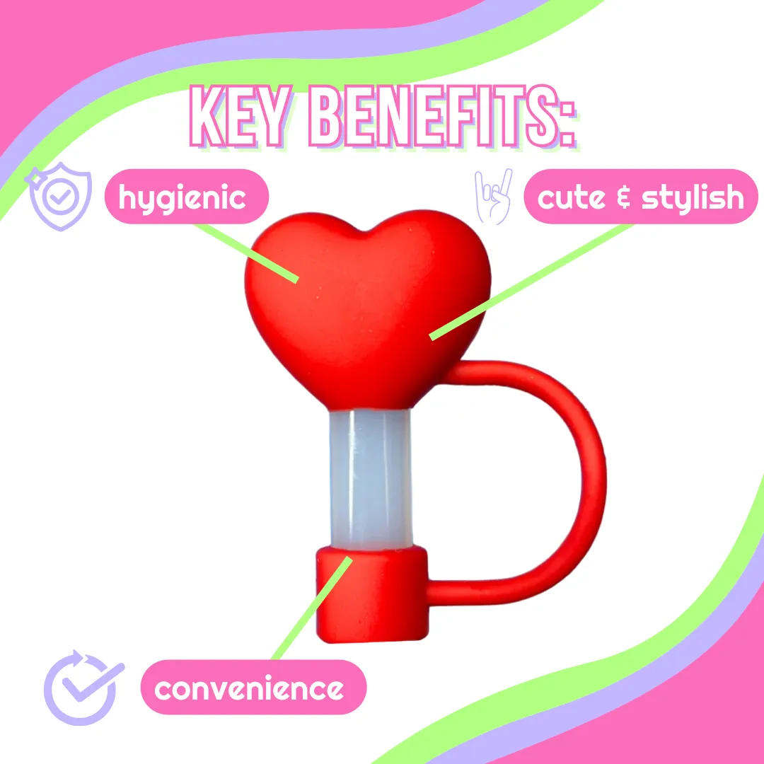Mint Heart Straw Topper