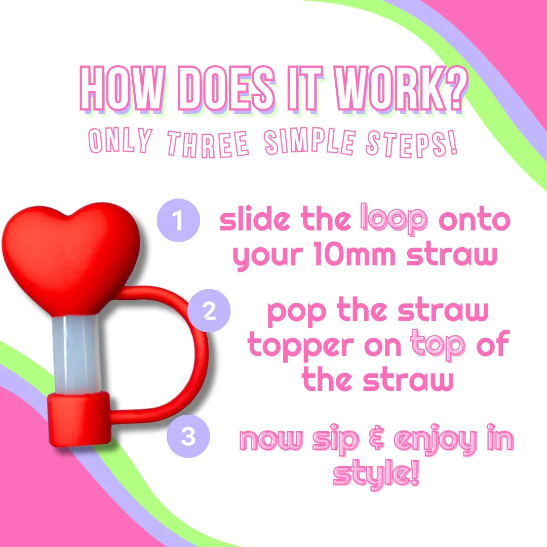 Mint Heart Straw Topper