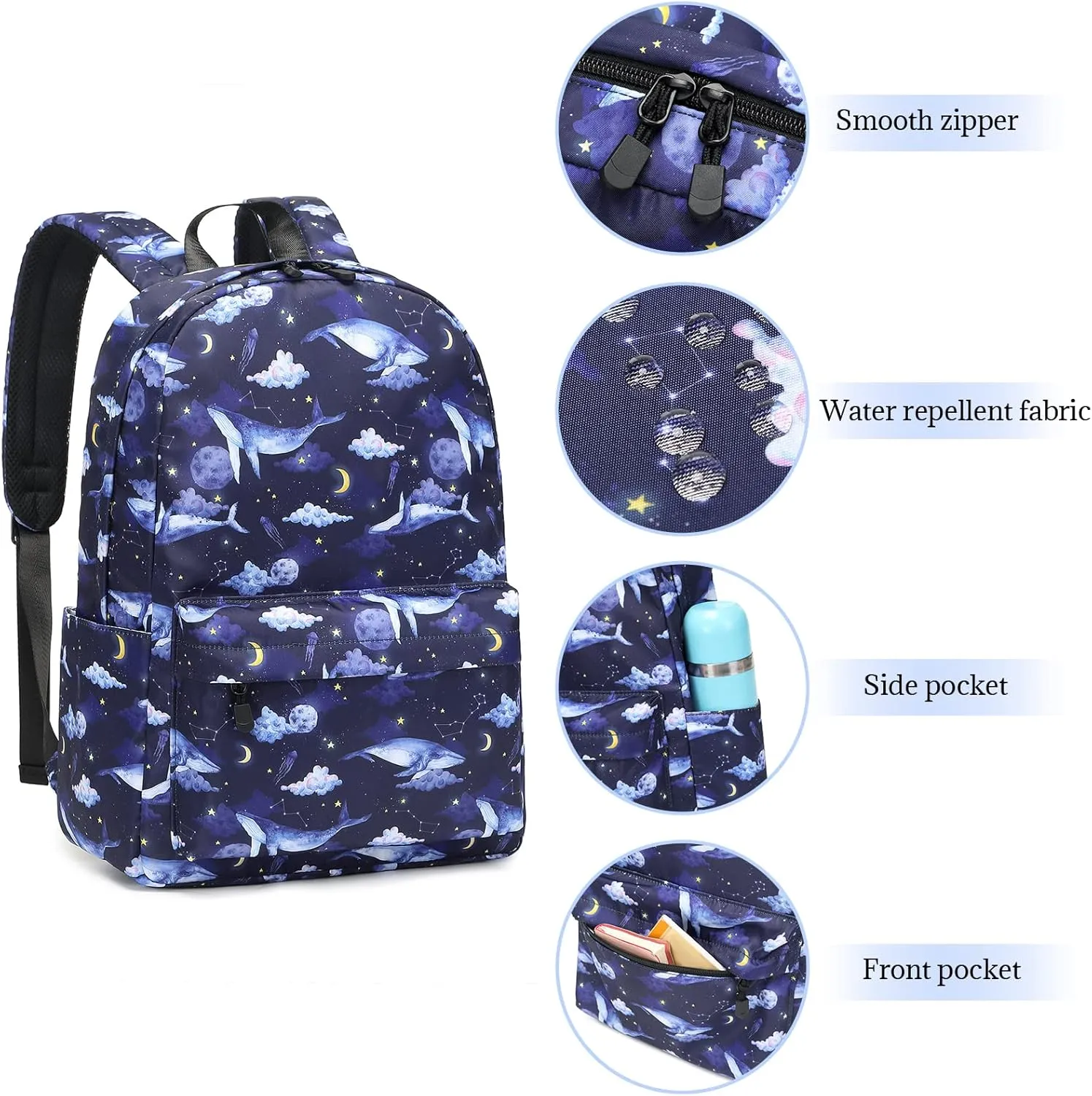MIRLEWAIY Girls School Daypack Travel Backpack Water-resistent Bookbag Primary School Bag for Girls, Pineapple and Folwer