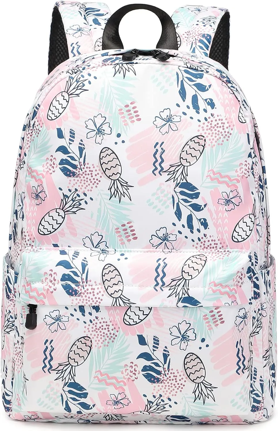 MIRLEWAIY Girls School Daypack Travel Backpack Water-resistent Bookbag Primary School Bag for Girls, Pineapple and Folwer