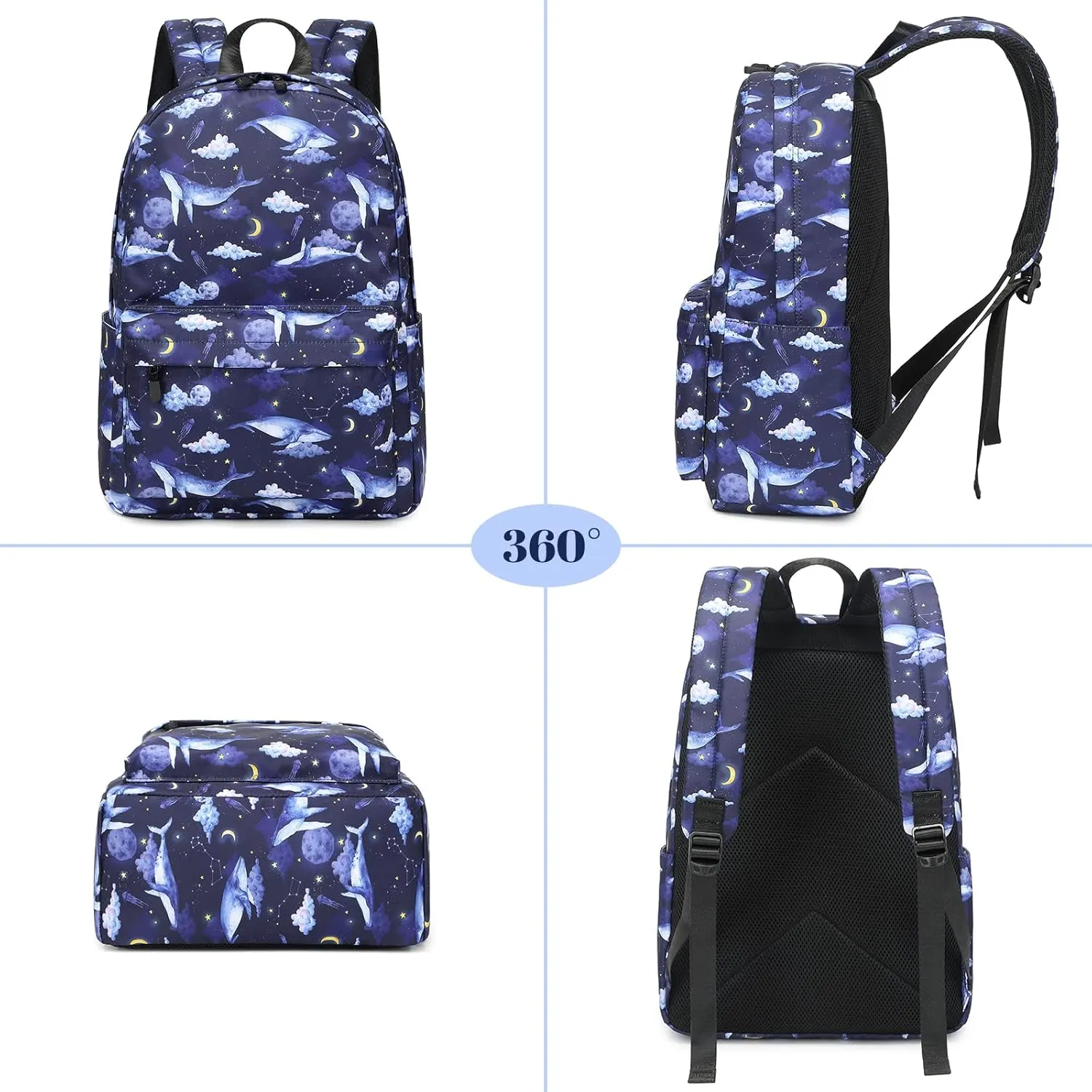 MIRLEWAIY Girls School Daypack Travel Backpack Water-resistent Bookbag Primary School Bag for Girls, Pineapple and Folwer