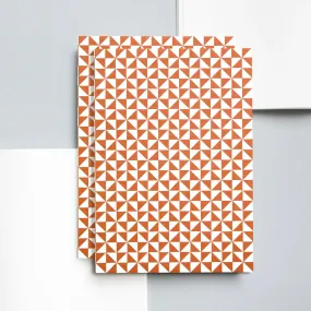 OLA Medium Flat Lay Notebook Kaffe Print in Brick Red - Ruled