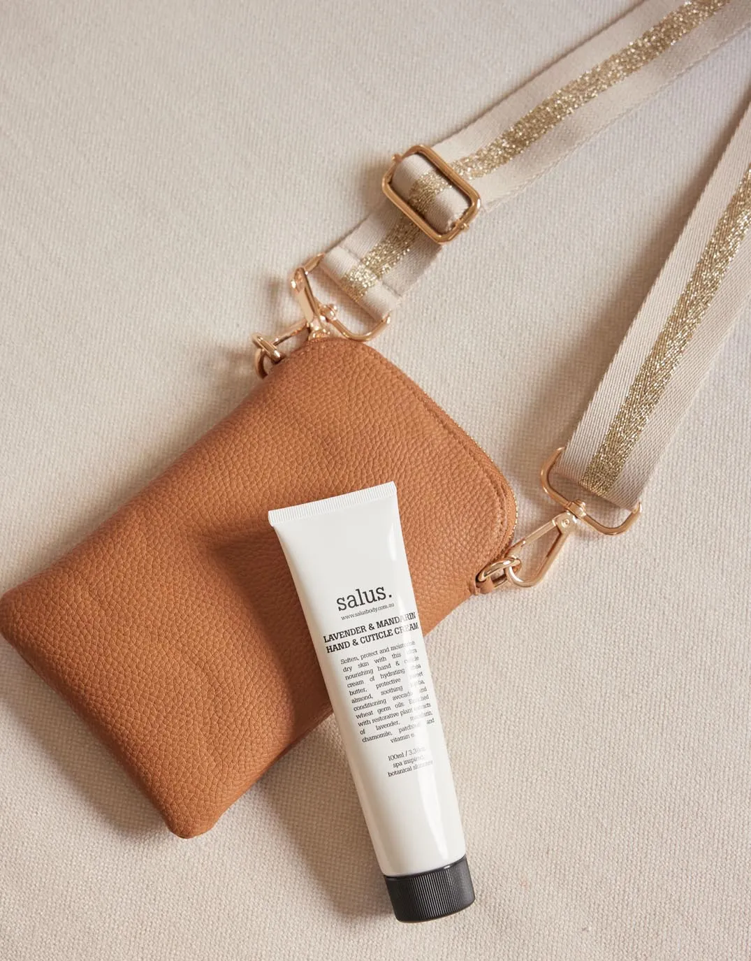 On The Go Bag - Tan/Natural Gold Stripe
