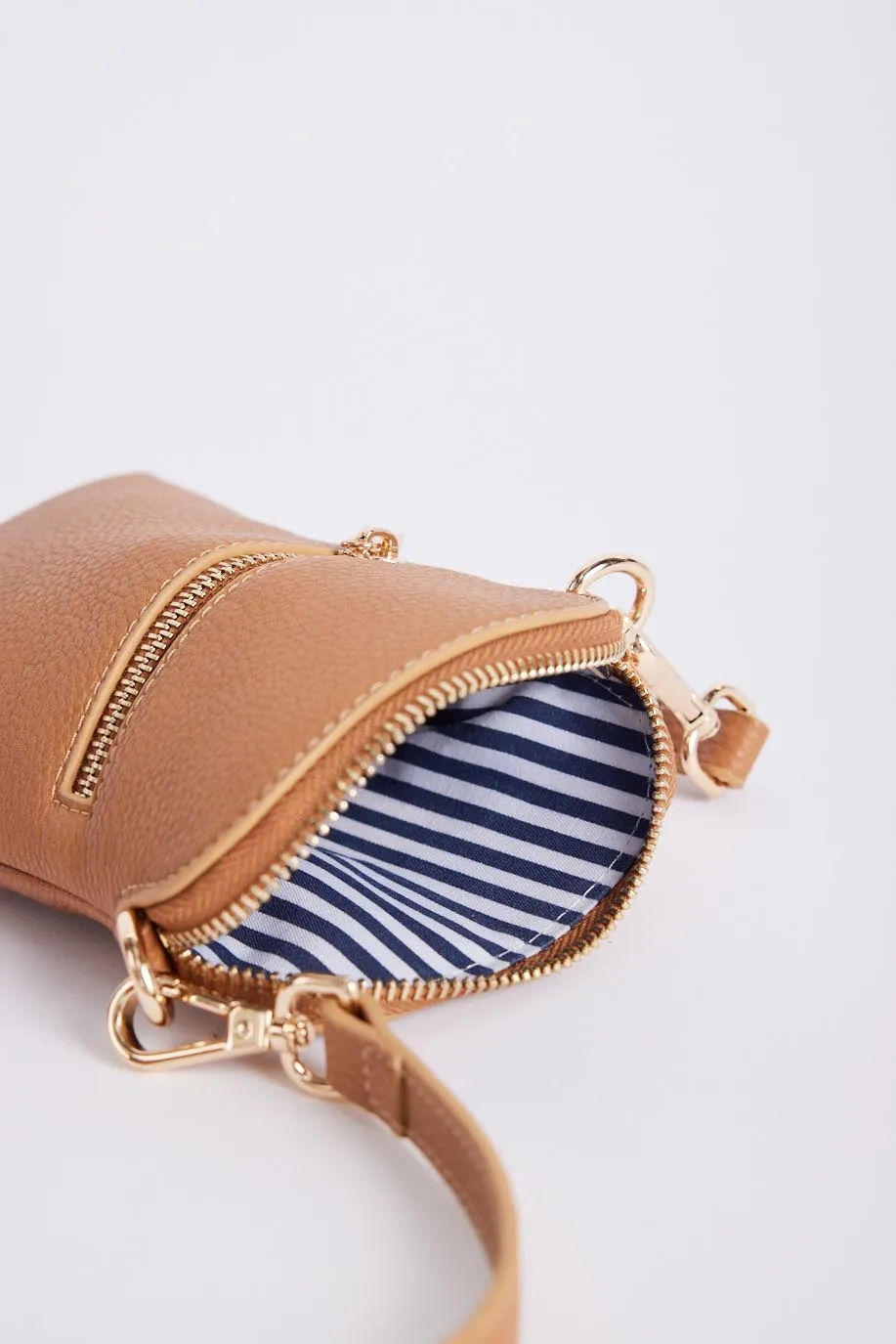 On The Go Bag - Tan/Natural Gold Stripe