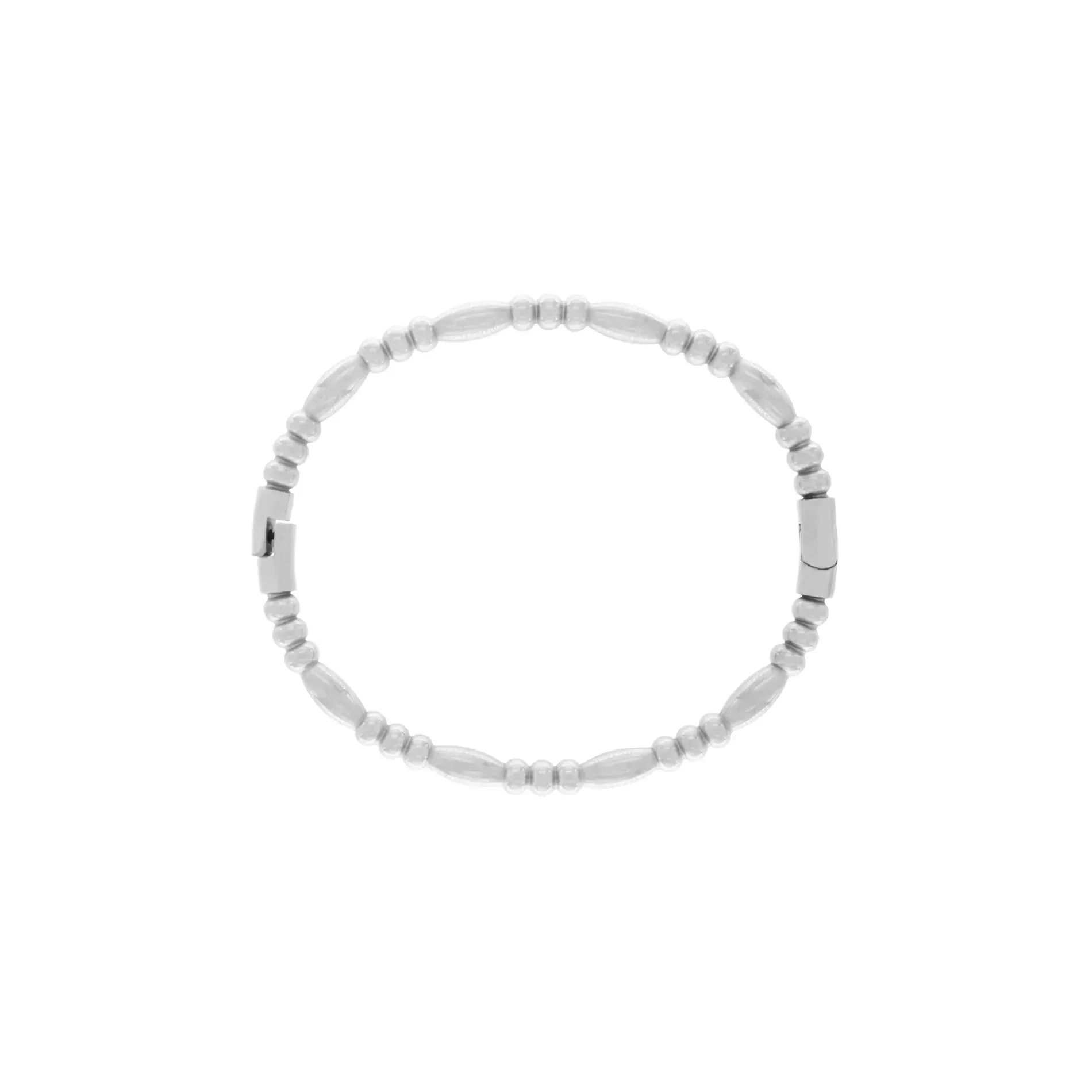 Passion Waterproof Cylinder Bangle Bracelet Silver Plating