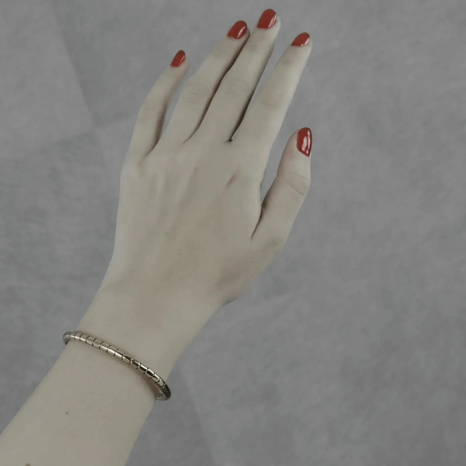 Passion Waterproof Cylinder Bangle Bracelet Silver Plating