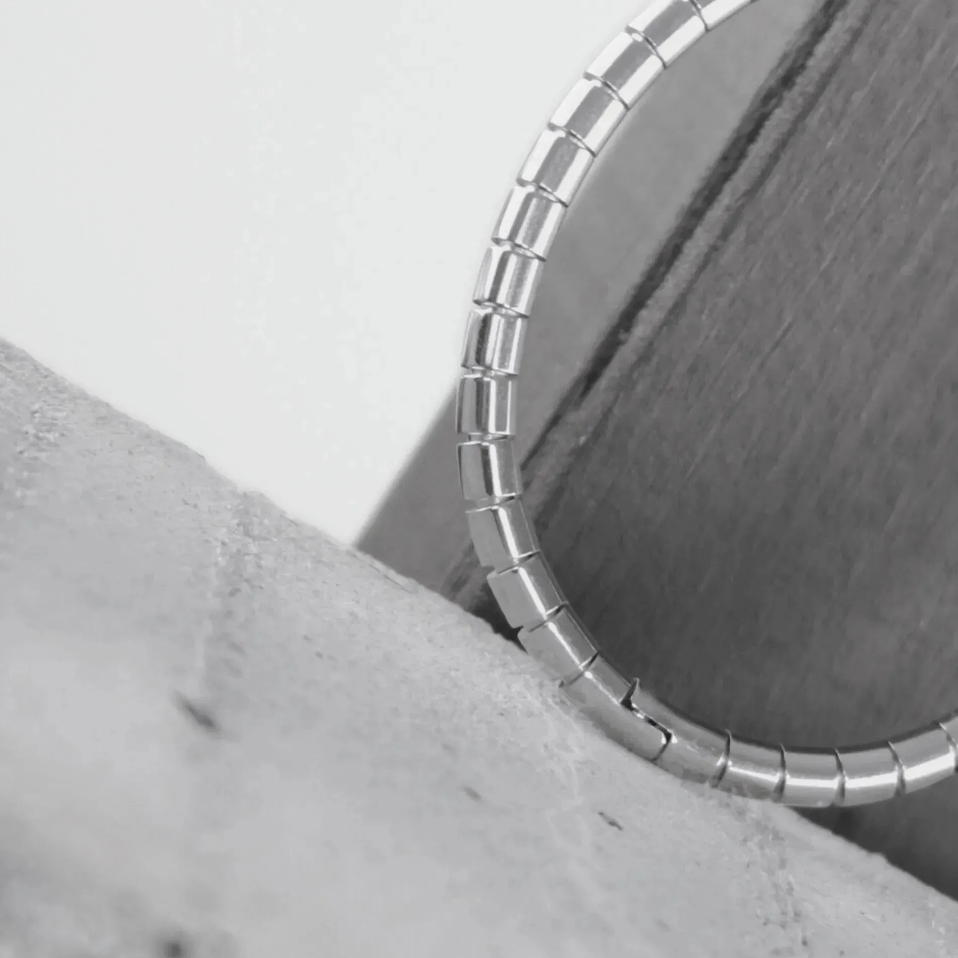 Passion Waterproof Cylinder Bangle Bracelet Silver Plating