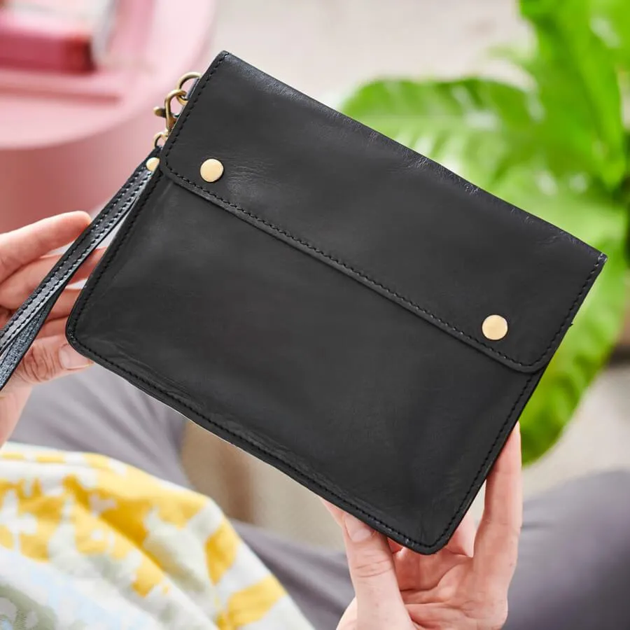 Personalised Leather Family Travel Wallet with Childs Masterpiece