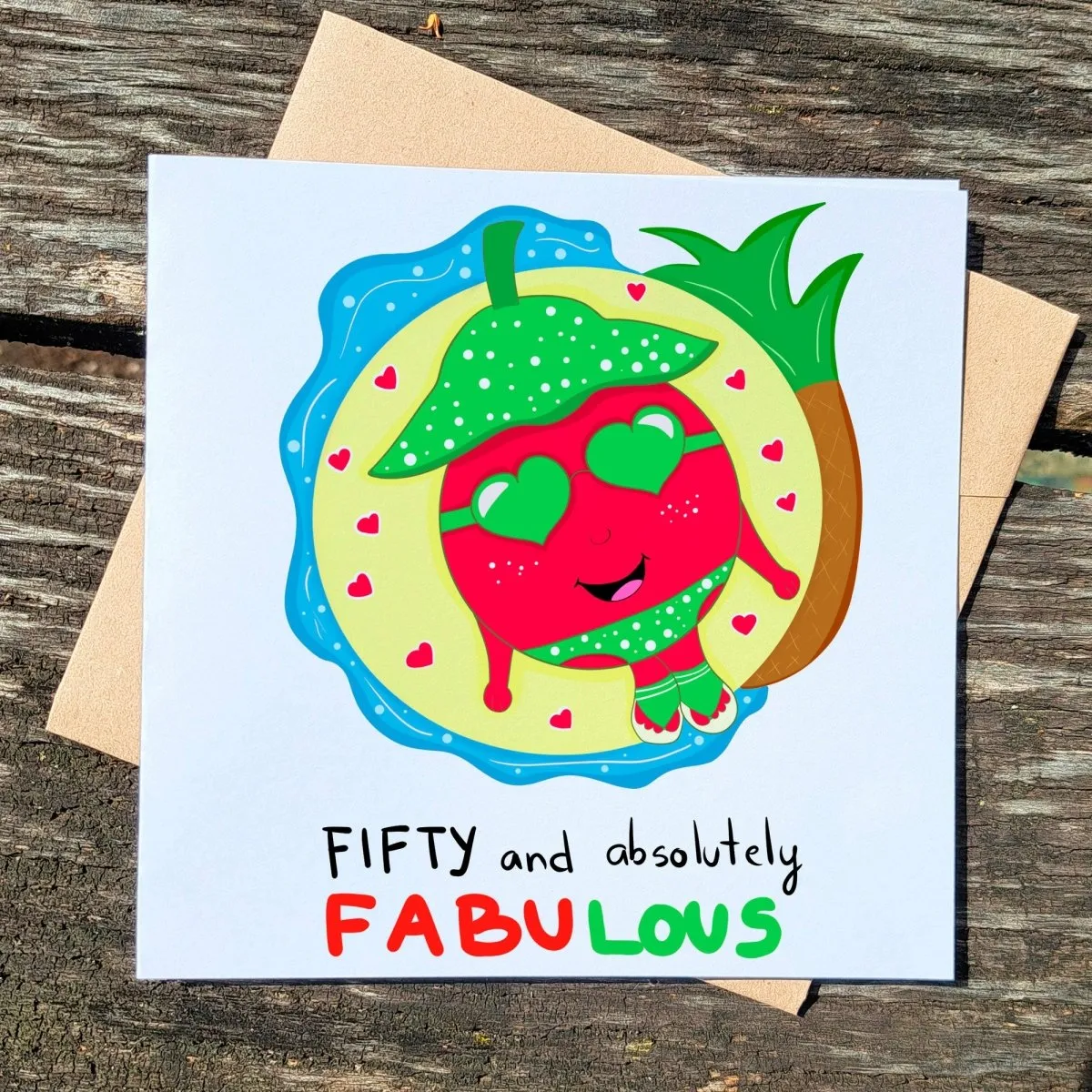 Personalized 50th Birthday Card, Fifty & Fabulous Card for Mum, Sister, Auntie, Friend