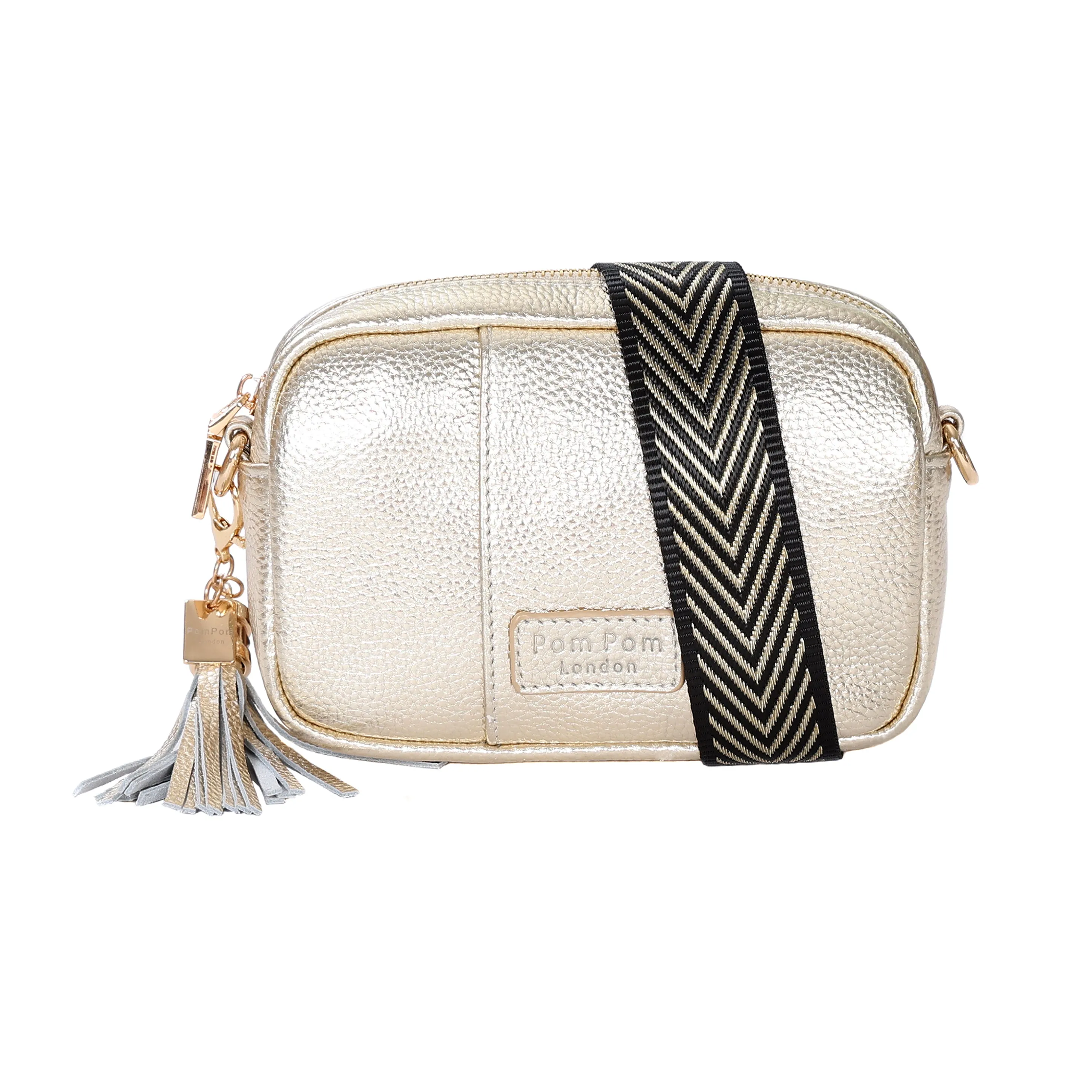 Pom Pom London City MINI Bag in Metallic Gold – Stylish and Compact Handbag for Every Occasion