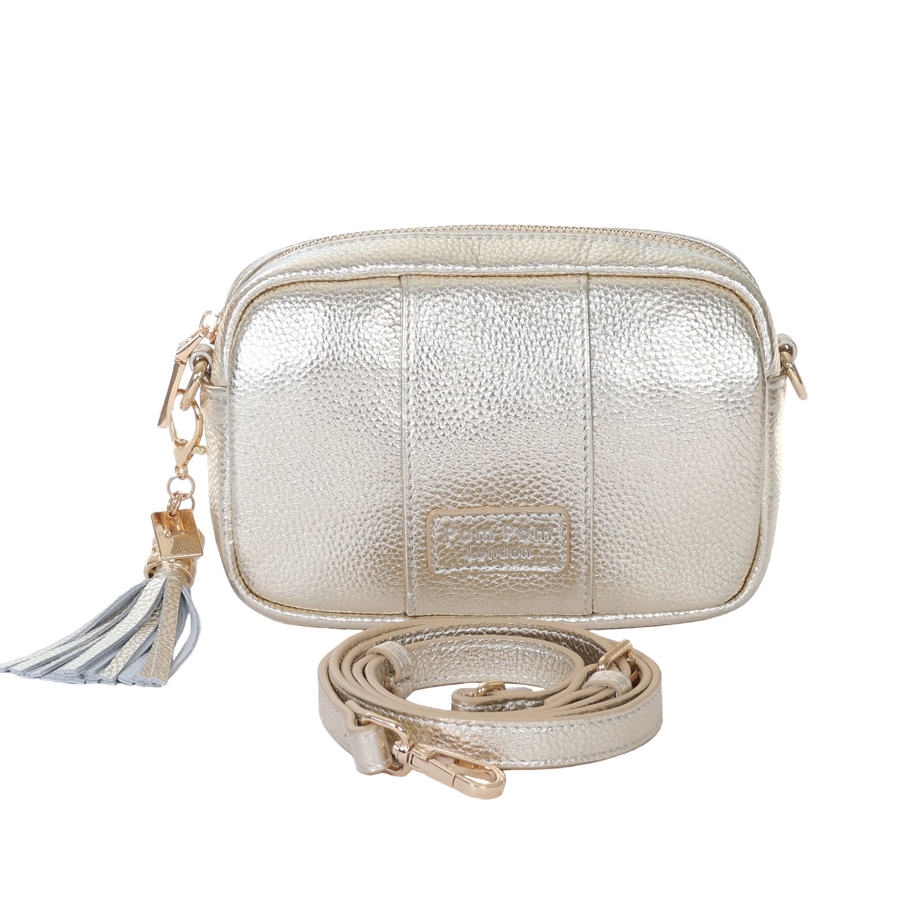 Pom Pom London City MINI Bag in Metallic Gold – Stylish and Compact Handbag for Every Occasion