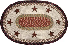 "Barn Stars" Oval Hand Painted Patch Rug