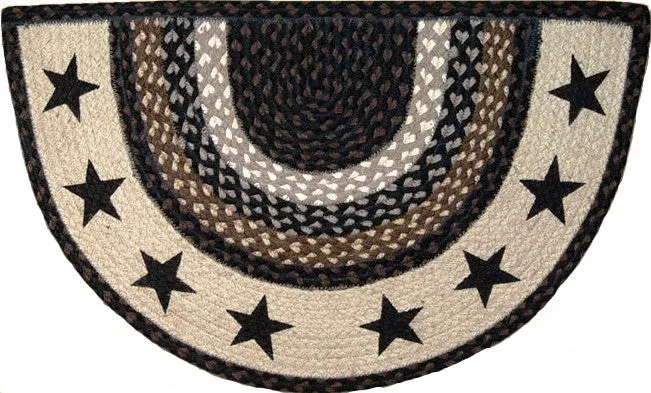 "Black Stars" Western Jute Slice Rug