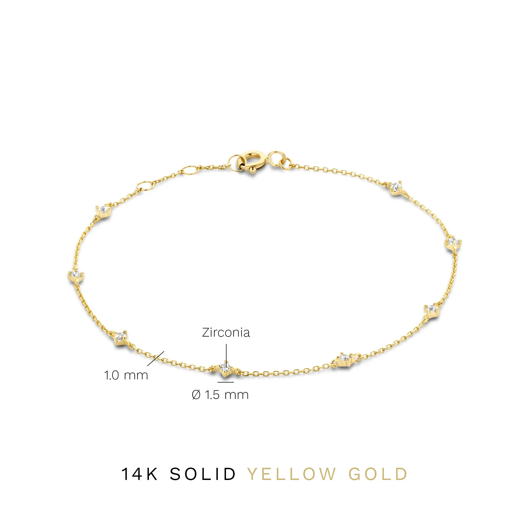 Rivoli Esmée 14 karat gold bracelet with zirconia stones