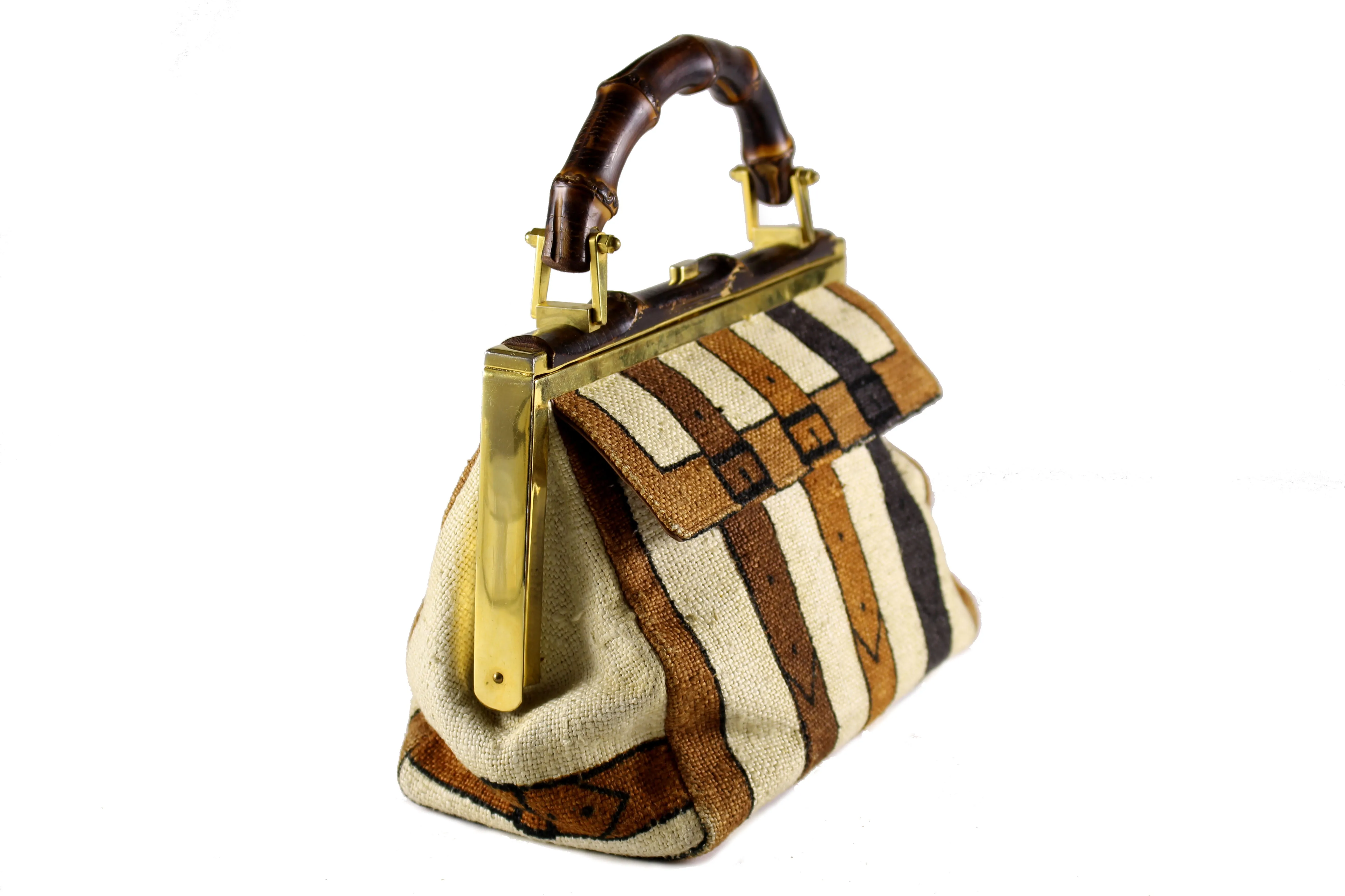ROBERTA DI CAMERINO fabric bag with bamboo handle